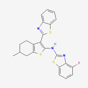 N-(3-(benzo[d]thiazol-2-yl)-6-methyl-4,5,6,7-tetrahydrobenzo[b]thiophen-2-yl)-4-fluorobenzo[d]thiazol-2-amine