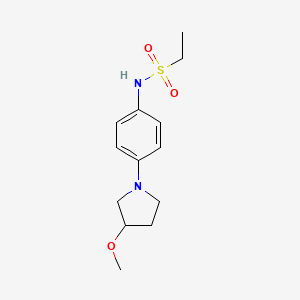molecular formula C13H20N2O3S B2676047 N-(4-(3-methoxypyrrolidin-1-yl)phenyl)ethanesulfonamide CAS No. 1797888-75-5