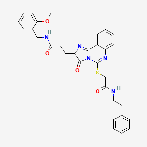 N-[(2-methoxyphenyl)methyl]-3-[3-oxo-5-({[(2-phenylethyl)carbamoyl]methyl}sulfanyl)-2H,3H-imidazo[1,2-c]quinazolin-2-yl]propanamide