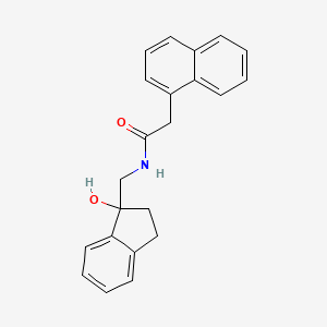 molecular formula C22H21NO2 B2676067 N-((1-hydroxy-2,3-dihydro-1H-inden-1-yl)methyl)-2-(naphthalen-1-yl)acetamide CAS No. 1396786-95-0