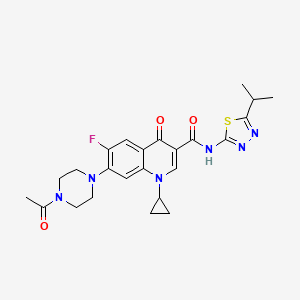 7-(4-acetylpiperazin-1-yl)-1-cyclopropyl-6-fluoro-N-(5-isopropyl-1,3,4-thiadiazol-2-yl)-4-oxo-1,4-dihydroquinoline-3-carboxamide