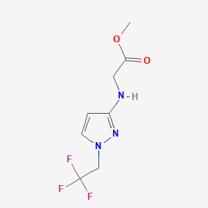 molecular formula C8H10F3N3O2 B2676081 Methyl 2-[[1-(2,2,2-trifluoroethyl)pyrazol-3-yl]amino]acetate CAS No. 1873253-45-2