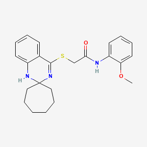 N-(2-methoxyphenyl)-2-{1'H-spiro[cycloheptane-1,2'-quinazoline]sulfanyl}acetamide
