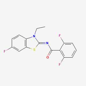 molecular formula C16H11F3N2OS B2676100 N-[(2Z)-3-ethyl-6-fluoro-2,3-dihydro-1,3-benzothiazol-2-ylidene]-2,6-difluorobenzamide CAS No. 865545-04-6