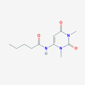 molecular formula C11H17N3O3 B2676113 N-(1,3-dimethyl-2,6-dioxo-1,2,3,6-tetrahydropyrimidin-4-yl)pentanamide CAS No. 631868-66-1