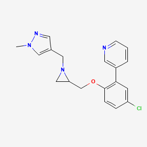 3-[5-Chloro-2-[[1-[(1-methylpyrazol-4-yl)methyl]aziridin-2-yl]methoxy]phenyl]pyridine