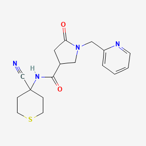 molecular formula C17H20N4O2S B2676141 N-(4-cyanothian-4-yl)-5-oxo-1-[(pyridin-2-yl)methyl]pyrrolidine-3-carboxamide CAS No. 2093671-17-9