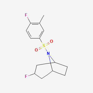 molecular formula C14H17F2NO2S B2676149 3-Fluoro-8-(4-fluoro-3-methylphenyl)sulfonyl-8-azabicyclo[3.2.1]octane CAS No. 2320466-18-8