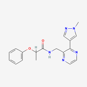 N-((3-(1-methyl-1H-pyrazol-4-yl)pyrazin-2-yl)methyl)-2-phenoxypropanamide