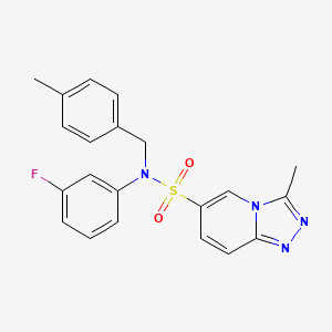 molecular formula C21H19FN4O2S B2676154 N-(3-fluorophenyl)-3-methyl-N-[(4-methylphenyl)methyl]-[1,2,4]triazolo[4,3-a]pyridine-6-sulfonamide CAS No. 1251620-64-0