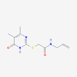 molecular formula C11H15N3O2S B2676164 N-allyl-2-((4,5-dimethyl-6-oxo-1,6-dihydropyrimidin-2-yl)thio)acetamide CAS No. 922581-24-6
