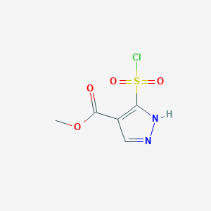 molecular formula C5H5ClN2O4S B2676172 methyl 5-(chlorosulfonyl)-1H-pyrazole-4-carboxylate CAS No. 1532000-54-6