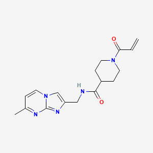 molecular formula C17H21N5O2 B2676185 N-({7-methylimidazo[1,2-a]pyrimidin-2-yl}methyl)-1-(prop-2-enoyl)piperidine-4-carboxamide CAS No. 2361761-76-2