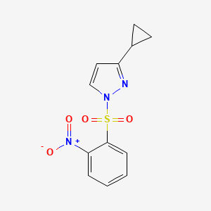 molecular formula C12H11N3O4S B2676191 3-cyclopropyl-1-(2-nitrobenzenesulfonyl)-1H-pyrazole CAS No. 957002-73-2