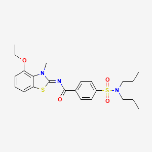 molecular formula C23H29N3O4S2 B2676197 4-(dipropylsulfamoyl)-N-[(2Z)-4-ethoxy-3-methyl-2,3-dihydro-1,3-benzothiazol-2-ylidene]benzamide CAS No. 533868-70-1