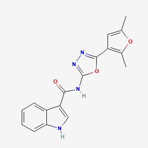 molecular formula C17H14N4O3 B2676219 N-[5-(2,5-dimethylfuran-3-yl)-1,3,4-oxadiazol-2-yl]-1H-indole-3-carboxamide CAS No. 1396792-56-5