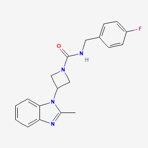 molecular formula C19H19FN4O B2676236 N-[(4-fluorophenyl)methyl]-3-(2-methyl-1H-1,3-benzodiazol-1-yl)azetidine-1-carboxamide CAS No. 2380181-75-7