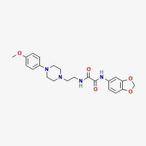 molecular formula C22H26N4O5 B2676239 N-(2H-1,3-benzodioxol-5-yl)-N'-{2-[4-(4-methoxyphenyl)piperazin-1-yl]ethyl}ethanediamide CAS No. 1049570-94-6