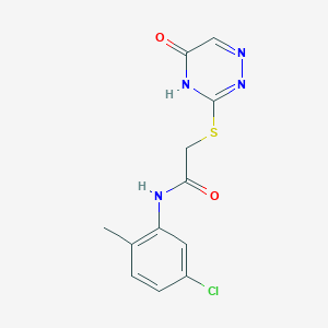 molecular formula C12H11ClN4O2S B2676250 N-(5-chloro-2-methylphenyl)-2-((5-oxo-4,5-dihydro-1,2,4-triazin-3-yl)thio)acetamide CAS No. 877433-08-4