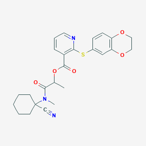 B2676261 1-[(1-Cyanocyclohexyl)(methyl)carbamoyl]ethyl 2-(2,3-dihydro-1,4-benzodioxin-6-ylsulfanyl)pyridine-3-carboxylate CAS No. 1111452-52-8