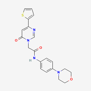 molecular formula C20H20N4O3S B2676265 N-(4-morpholinophenyl)-2-(6-oxo-4-(thiophen-2-yl)pyrimidin-1(6H)-yl)acetamide CAS No. 1251564-75-6