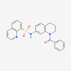 molecular formula C25H21N3O3S B2676297 N-(1-benzoyl-1,2,3,4-tetrahydroquinolin-7-yl)quinoline-8-sulfonamide CAS No. 1210689-42-1