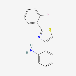 molecular formula C15H11FN2S B2676355 2-[2-(2-fluorophenyl)-1,3-thiazol-4-yl]aniline CAS No. 1292541-88-8