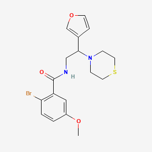 molecular formula C18H21BrN2O3S B2676360 2-bromo-N-(2-(furan-3-yl)-2-thiomorpholinoethyl)-5-methoxybenzamide CAS No. 2034342-93-1