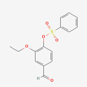 molecular formula C15H14O5S B2676404 2-Ethoxy-4-formylphenyl benzenesulfonate CAS No. 432004-19-8