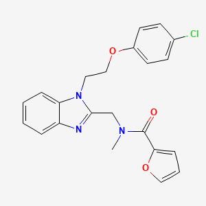 molecular formula C22H20ClN3O3 B2676411 N-({1-[2-(4-chlorophenoxy)ethyl]-1H-1,3-benzodiazol-2-yl}methyl)-N-methylfuran-2-carboxamide CAS No. 919977-14-3