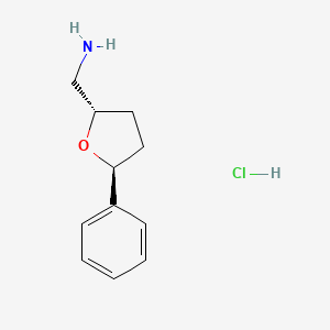 [(2S,5S)-5-Phenyloxolan-2-yl]methanamine;hydrochloride