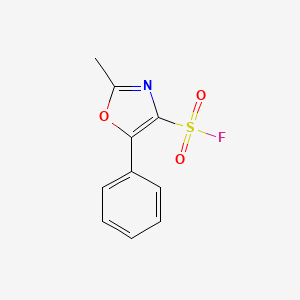 molecular formula C10H8FNO3S B2676441 2-Methyl-5-phenyl-1,3-oxazole-4-sulfonyl fluoride CAS No. 2137682-73-4