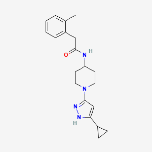 molecular formula C20H26N4O B2676463 N-[1-(5-cyclopropyl-1H-pyrazol-3-yl)piperidin-4-yl]-2-(2-methylphenyl)acetamide CAS No. 2034201-57-3
