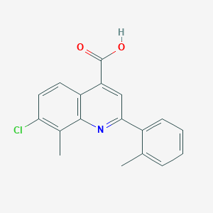 molecular formula C18H14ClNO2 B2676464 7-Chloro-8-methyl-2-(2-methylphenyl)quinoline-4-carboxylic acid CAS No. 862647-91-4