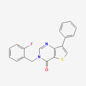 molecular formula C19H13FN2OS B2676484 3-(2-fluorobenzyl)-7-phenylthieno[3,2-d]pyrimidin-4(3H)-one CAS No. 1105224-65-4