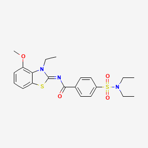molecular formula C21H25N3O4S2 B2676507 4-(diethylsulfamoyl)-N-[(2Z)-3-ethyl-4-methoxy-2,3-dihydro-1,3-benzothiazol-2-ylidene]benzamide CAS No. 533868-38-1