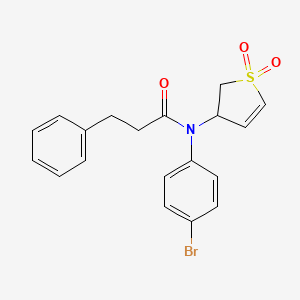 molecular formula C19H18BrNO3S B2676513 N-(4-bromophenyl)-N-(1,1-dioxido-2,3-dihydrothien-3-yl)-3-phenylpropanamide CAS No. 863445-44-7