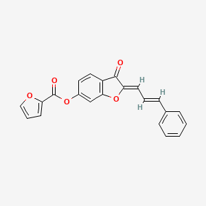 molecular formula C22H14O5 B2676553 (Z)-3-oxo-2-((E)-3-phenylallylidene)-2,3-dihydrobenzofuran-6-yl furan-2-carboxylate CAS No. 622361-20-0