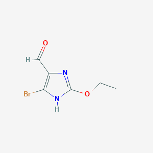 molecular formula C6H7BrN2O2 B2676556 4-Bromo-2-ethoxy-1h-imidazole-5-carbaldehyde CAS No. 1073549-03-7