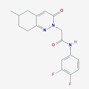 molecular formula C17H17F2N3O2 B2676579 N-(3,4-difluorophenyl)-2-(6-methyl-3-oxo-2,3,5,6,7,8-hexahydrocinnolin-2-yl)acetamide CAS No. 932997-67-6