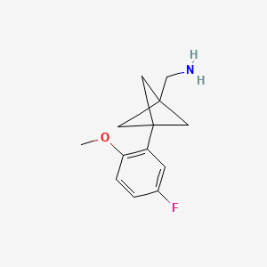 molecular formula C13H16FNO B2676580 [3-(5-Fluoro-2-methoxyphenyl)-1-bicyclo[1.1.1]pentanyl]methanamine CAS No. 2287272-53-9