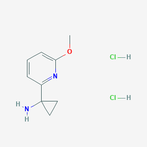 molecular formula C9H14Cl2N2O B2676585 1-(6-Methoxypyridin-2-yl)cyclopropanamine dihydrochloride CAS No. 1255099-02-5