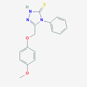 molecular formula C16H15N3O2S B026766 5-[(4-methoxyphenoxy)methyl]-4-phenyl-4H-1,2,4-triazole-3-thiol CAS No. 107951-97-3
