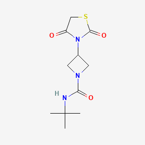 molecular formula C11H17N3O3S B2676621 N-tert-butyl-3-(2,4-dioxo-1,3-thiazolidin-3-yl)azetidine-1-carboxamide CAS No. 2034315-37-0