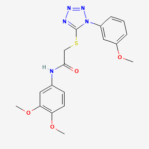 molecular formula C18H19N5O4S B2676627 N-(3,4-dimethoxyphenyl)-2-{[1-(3-methoxyphenyl)-1H-1,2,3,4-tetrazol-5-yl]sulfanyl}acetamide CAS No. 893781-33-4