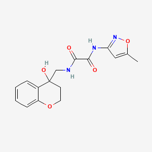 molecular formula C16H17N3O5 B2676656 N1-((4-hydroxychroman-4-yl)methyl)-N2-(5-methylisoxazol-3-yl)oxalamide CAS No. 1396887-92-5