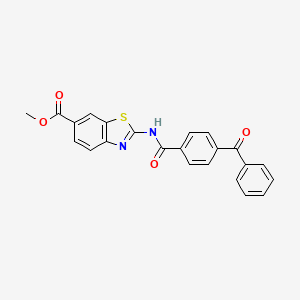 molecular formula C23H16N2O4S B2676661 methyl 2-(4-benzoylbenzamido)-1,3-benzothiazole-6-carboxylate CAS No. 887902-67-2