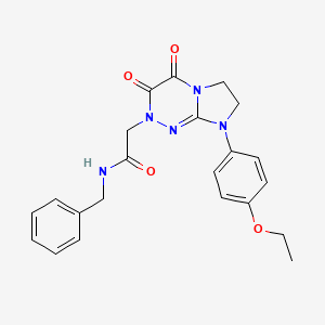 molecular formula C22H23N5O4 B2676665 N-benzyl-2-(8-(4-ethoxyphenyl)-3,4-dioxo-3,4,7,8-tetrahydroimidazo[2,1-c][1,2,4]triazin-2(6H)-yl)acetamide CAS No. 941959-95-1