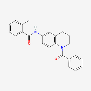 molecular formula C24H22N2O2 B2676673 N-(1-benzoyl-1,2,3,4-tetrahydroquinolin-6-yl)-2-methylbenzamide CAS No. 371143-56-5