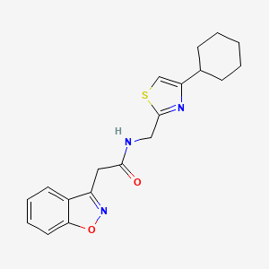 2-(benzo[d]isoxazol-3-yl)-N-((4-cyclohexylthiazol-2-yl)methyl)acetamide